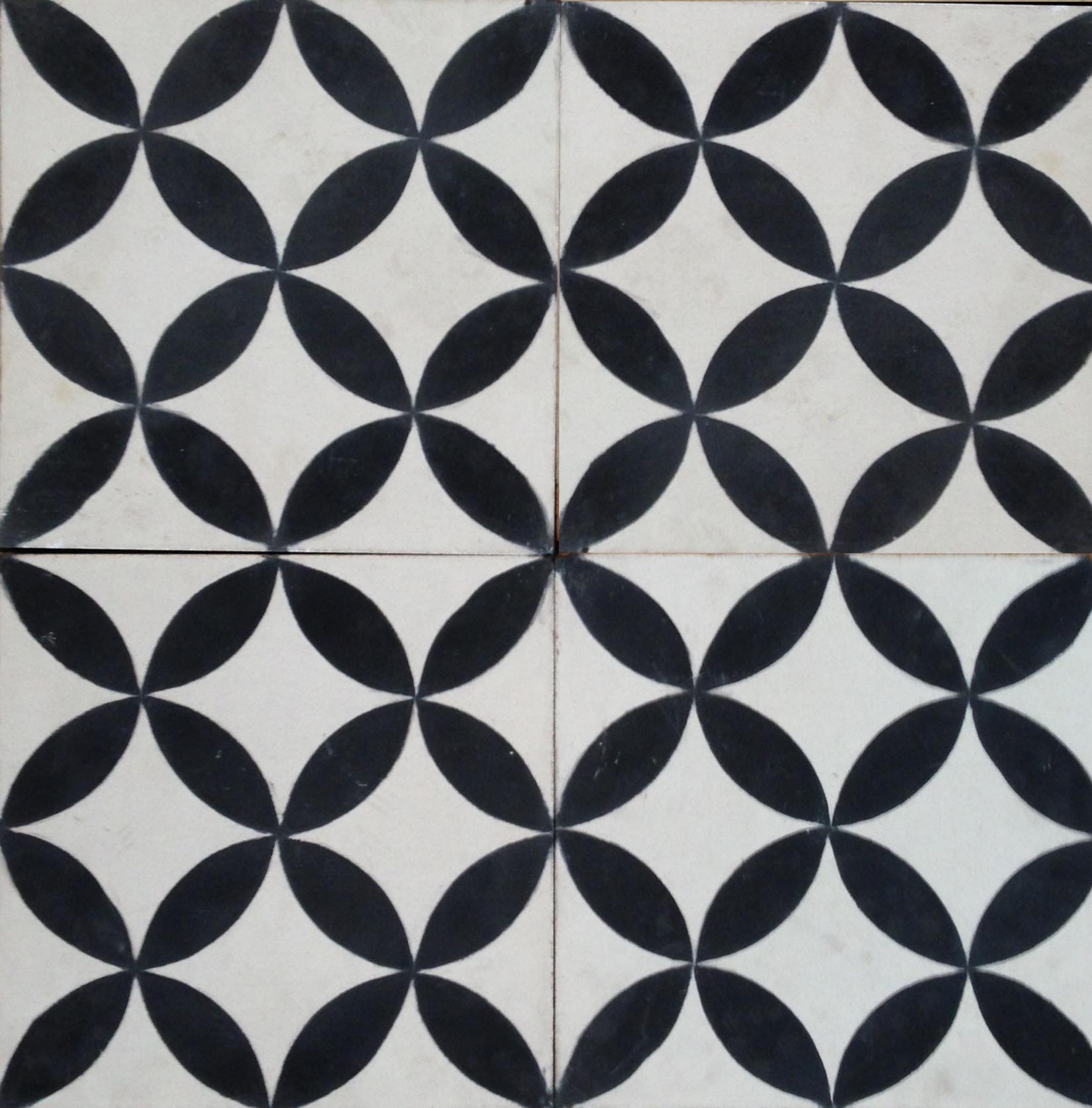 Petals Black Cement Tile